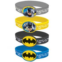 4 Braccialetti Elastici Batman - Idee Regalo Bambino - Multicolore - Taglia Unica