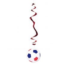 6 Decorazioni Da Appendere Pallone Da Calcio 80 Cm - Tifosi - Multicolore - Taglia Unica
