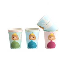 6 Bicchieri Di Carta Principessa - Principesse - Rosa - Taglia Unica