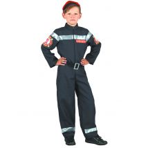 Costume Da Pompiere Per Bambino - Uniformi - Blu - M 7-9 anni (120-130 cm)