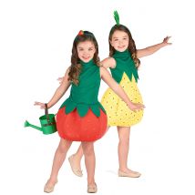 Costume Di Coppia Frutta Fresca Ananas E Fragola Per Bambina - Umorismo - Verde - Taglia Unica
