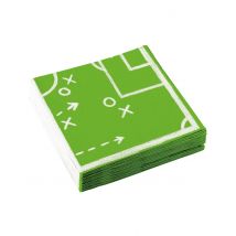 20 Tovaglioli Di Carta A Tema Calcio - Tifosi - Verde - Taglia unica