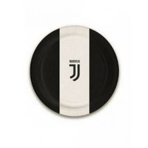 8 Piattini Di Carta Juventus - Decorazione Atmosfera Compleanno - Grigio, bianco - Taglia Unica