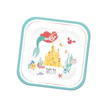 4 Piatti Premium Quadrati La Sirenetta - Eroi E Cattivi Leggendari - Multicolore - Taglia Unica