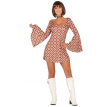 Costume Vestito Disco A Rombi Per Donna - Anni '60 - '70 - Multicolore - M (42-44)