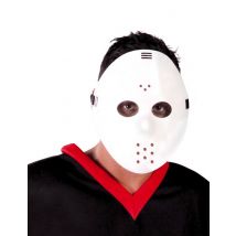 Maschera Da Hockey Bianca Per Adulto - Magia E Orrore - Grigio, bianco - Taglia Unica