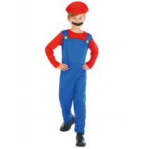 Costume Da Idraulico Rosso E Blu Per Bambino - Personaggi E Cosplay - Rosso - XS 3-4 anni (92-104 cm)