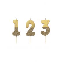 Candela Dorata Con Paillettes Numero - Oro