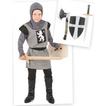 Set Costume Da Cavaliere Per Bambino Con Accessori - Cavalieri - Argento - Taglia Unica
