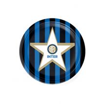 8 Piccoli Piatti In Cartone Inter 18 Cm - Tifosi - Blu - Taglia Unica