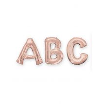 Palloncino Lettera In Aluminio Oro Rosa 81 Cm - Decorazione Atmosfera Compleanno - Rosa
