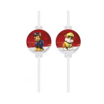 4 Cannucce Con Medaglione In Cartone Paw Patrol - Multicolore - Taglia Unica