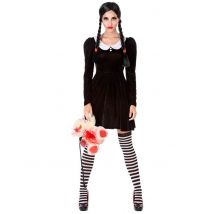 Costume Da Scolara Macabra Per Donna - Black And White - Nero - M / L