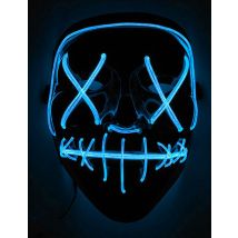 Maschera Led Luminosa Blu Adulto - Fluo + Uv - Blu - Taglia Unica