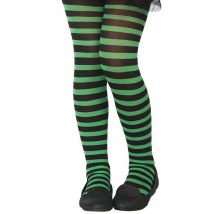 Calze A Righe Verdi E Nere Bambina - Nero - Taglia Unica