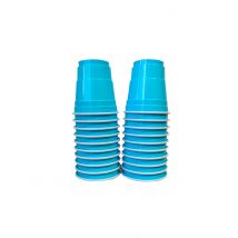 20 Bicchierini Shooter Americani Turchesi - Umorismo - Blu - Taglia Unica