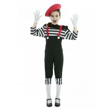 Costume Mimo Con Pantalone Per Bambina - Mime - Nero - 7 - 9 anni (122 - 138 cm)