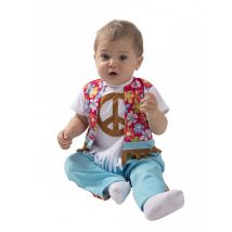 Costume Da Piccolo Hippie Per Neonato - Anni '60 - '70 - Multicolore - 6 - 12 mesi (67 -69 cm)