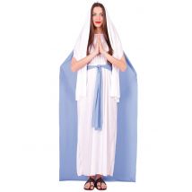 Costume Vergine Maria Con Mantello Per Donna - Presepe Vivente - Grigio, bianco - Taglia Unica