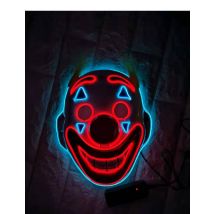Maschera Da Clown Psicopatico Con Led Per Adulto - Circo - Clowns - Multicolore - Taglia Unica