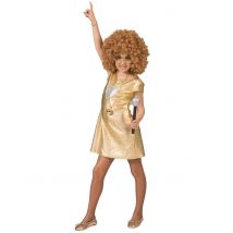 Costume Disco Oro Per Bambina - Anni '60 - '70 - Oro - 6 - 8 anni (116 cm)