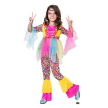 Costume Da Hippie Con Tulle Per Bambina - Hippie - Multicolore - 10 - 12 anni (140 - 152 cm)