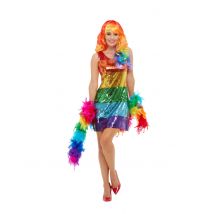 Costume Arcobaleno Per Donna - Strass E Paillettes - Multicolore - S