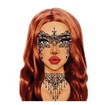 Bijoux Per Viso Adesivi Neri - Strass E Paillettes - Nero - Taglia Unica