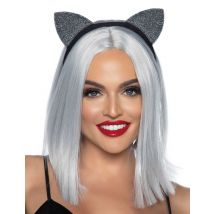 Orecchie Argentate Da Gatto Per Adulto - Animali - Argento - Taglia Unica