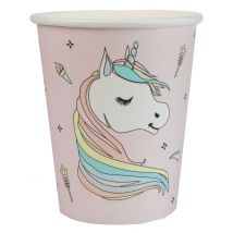 10 Bicchieri In Cartone Unicorno - Animali - Multicolore - Taglia Unica