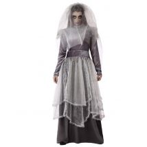 Costume Sposa Funebre Grigio Donna - Magia E Orrore - Argento - XL
