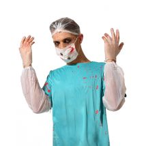 Kit 6 Pezzi Dottore Insanguinato Per Adulto - Infermieri, Medici - Grigio, bianco - Taglia Unica