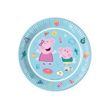 8 Piatti In Cartoncino Compostabile Peppa Pig - Eroi E Cattivi Leggendari - Multicolore - Taglia Unica