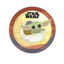 8 Piatti In Cartone Baby Yoda The Mandalorian 23 Cm - Eroi E Cattivi Leggendari - Verde - Taglia Unica