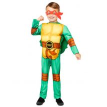 Costume Tartarughe Ninja Con 4 Maschere Bambino - Idee Regalo Bambino - Verde - 3-4 anni (94-104 cm)