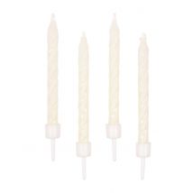 10 Candele Fosforescenti Da 6 Cm - Decorazione Atmosfera Compleanno - Grigio, bianco - Taglia Unica