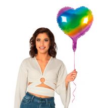Pallone In Alluminio Multicolor Cuore 45 Cm - Gonfiabili - Multicolore - Taglia Unica
