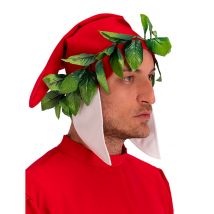 Cappello Dante Alighieri - Accessori Carnevale - Rosso - Taglia Unica