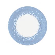 8 Piatti Di Carta Con Stelle Blu Da 23 Cm - Decorazione Atmosfera Compleanno - Grigio, Bianco