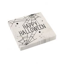 16 Tovaglioli Di Carta Happy Halloween - Magia E Orrore - Grigio, Bianco