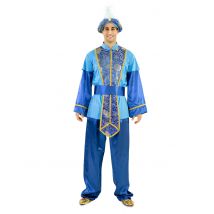 Costume Da Re Magio Sultano Blu Per Adulto - Presepe Vivente - Grigio, bianco - M/L