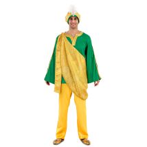 Costume Da Re Magio Sultano Giallo Per Adulto - Presepe Vivente - Grigio, bianco - M/L