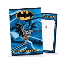 8 Inviti Di Compleanno Con Busta Batman 10 X 16 Cm - Eroi E Cattivi Leggendari - Nero
