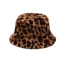 Cappellino In Peluche A Stampa Leopardo Per Adulti - Animali - Marrone - Taglia Unica
