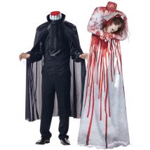 Costume Coppia Sposi Senza Testa Per Adulto - Tutta La Selezione Halloween - Nero - Taglia Unica