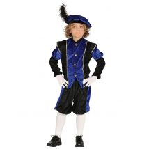 Costume Da Paggio Nero E Blu Per Bambino - Personaggi Di Natale - Blu - 5-6 anni (110-115 cm)