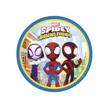 8 Piatti Spidey E I Suoi Fantastici Amici 23 Cm - Eroi E Cattivi Leggendari - Rosso