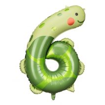 Palloncino In Alluminio Tartaruga Numero 6 75 X 96 Cm - Animali - Verde