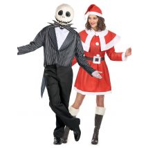 Costume Di Coppia Da Jack Skellington E Mamma Natale Per Adulto - Eroi E Cattivi Leggendari - Nero - Taglia Unica
