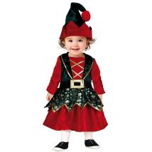 Travestimento Da Elfo Natalizio In Velluto Per Bebè - Personaggi Di Natale - Verde - 18 - 24 mesi
